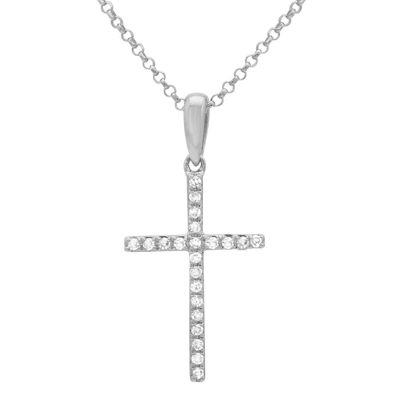 Collar Cruz Mediana Engaste Milagroso