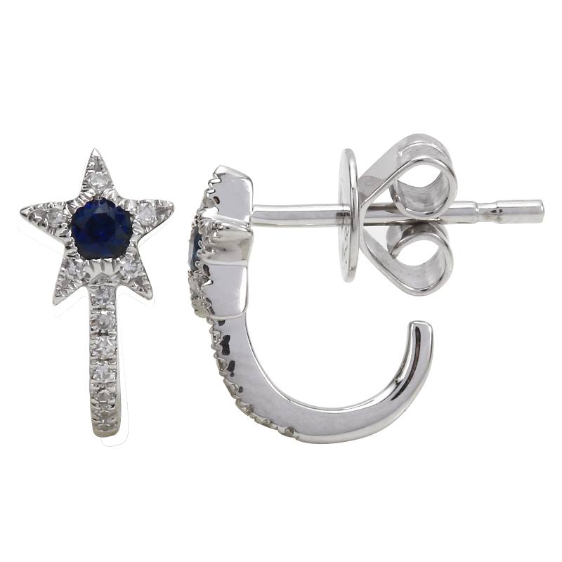 Mini Earcuff Estrella con Zafiro