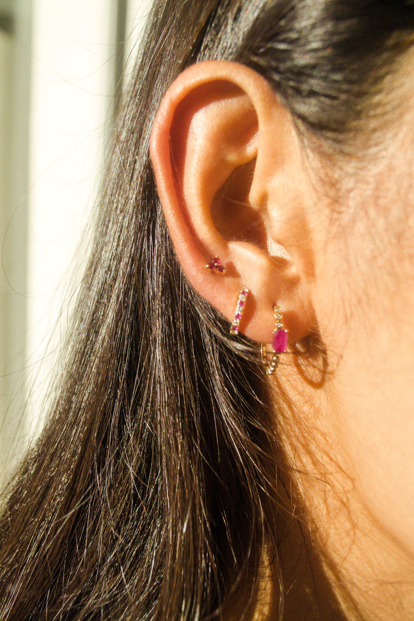 Argollas Diamantes Rubi