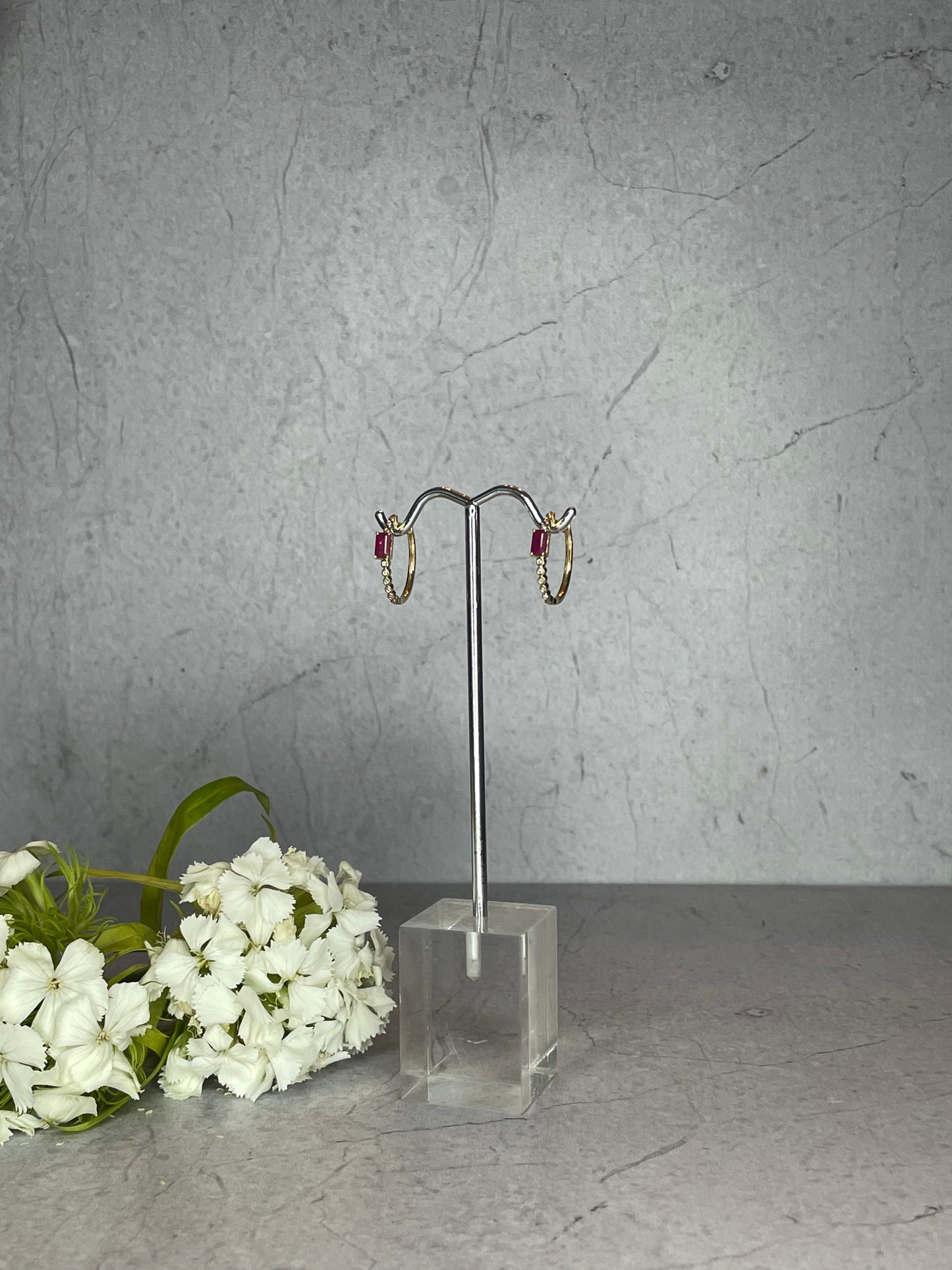 Argollas Diamantes Rubi