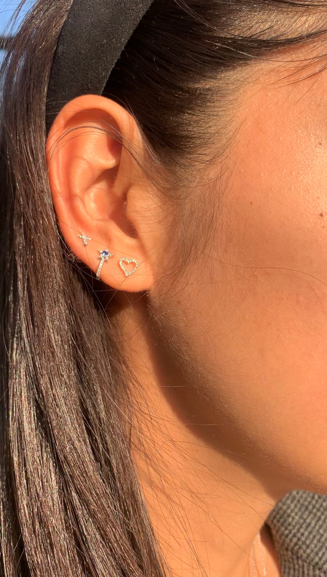 Mini Earcuff Estrella con Zafiro